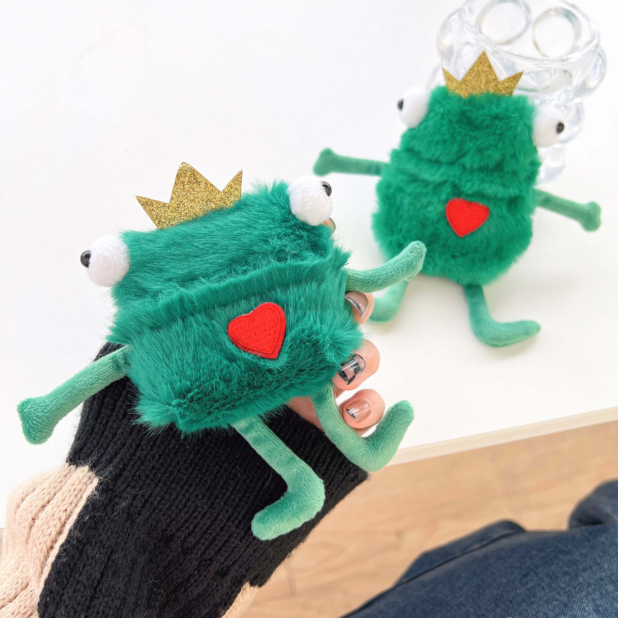 Frog Prince Case Airpod 1 & 2 3 Gen Pro Compatible Cute Soft Plush