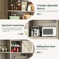 thumbnail image 3 of Walsunny 60.4" Kitchen Pantry Storage Cabinet with Adjustable Shelves, Racks and Doors Freestanding Kitchen Hutch Cupboard, 3 of 6