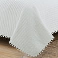 thumbnail image 2 of American Home Fashion Estate Collection Costa Brava Pom-pom Cotton Quilt Set White King 3 Piece, 2 of 5