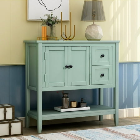 Must Have Modern Console Table With Storage Sofa Cabinet 2 Drawers 1 And Shelf Sideboard Cabinets For Living Room Kitchen Entryway Hallway Green From Anysun Accuweather Storage Sofa Table Cabinet, Console Table Cabinet Storage
