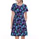 thumbnail image 1 of Easygdp purple flower blue Skull para Vestido Transpirable de Mujer, Vestido Suelto de Manga Corta con Pliegues y Bolsillos para el Verano, 1 of 6