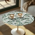thumbnail image 2 of SEANATIVE Round Table Covers with Elastic Edged 24 x 24 Inch Cocktail Tablecloths Decorative High Top Table Cloth Table Decorations for Banquets Celebrations, Eucalyptus Leaf White, 2 of 7