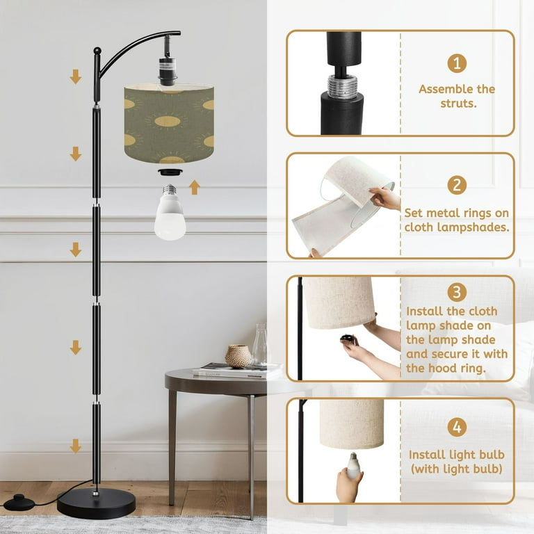 Arc Floor Lamp seamless sun Colorful flat style for kids Space