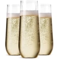 thumbnail image 1 of 20Pack Stemless Plastic Champagne Flutes Disposable Clear Plastic Toasting Glasses Shatterproof Recyclable and BPA-Free, 1 of 7