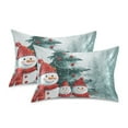 thumbnail image 2 of Three Cute Snowman under Christmas Tree Satin Pillowcase Envelope Design Pillow Covers 1 Pack Queen Size 20" x 30", 2 of 9