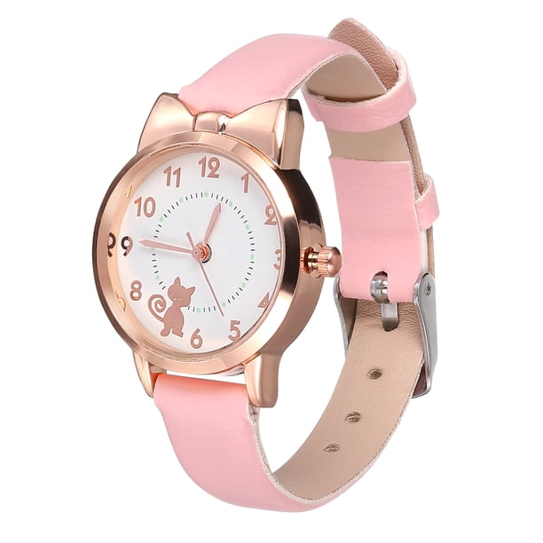 Reloj de pulsera de dibujos animados, reloj informal de moda para niñas y niños, reloj de cuarzo con correa de cuero, reloj infantil