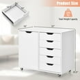 thumbnail image 3 of Costway Commode à 5 Tiroirs, Rangement Roulant, Classeur Latéral avec Tablette Ajustable, 3 of 10