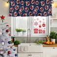 thumbnail image 5 of Red Blue Fruit Curtain Valances for Windows, Kitchen Valance Window Treatments Panel 2 Pack, Summer Fruits Geometric Art Rod Pocket Short Curtains for Bathroom Bedroom 42 x 12 Inch, 5 of 8