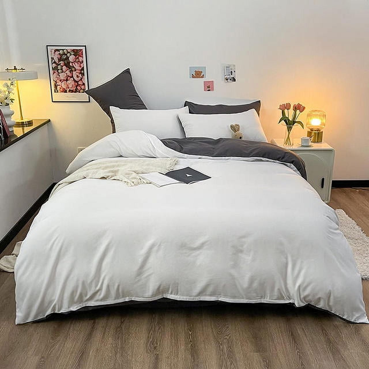 Bonenjoy Bed Sheet Set 100% Cotton 40s Single/Queen/King Size Quilt Cover  Set With Bed Linen Flower Print jogo de cama Bed Set