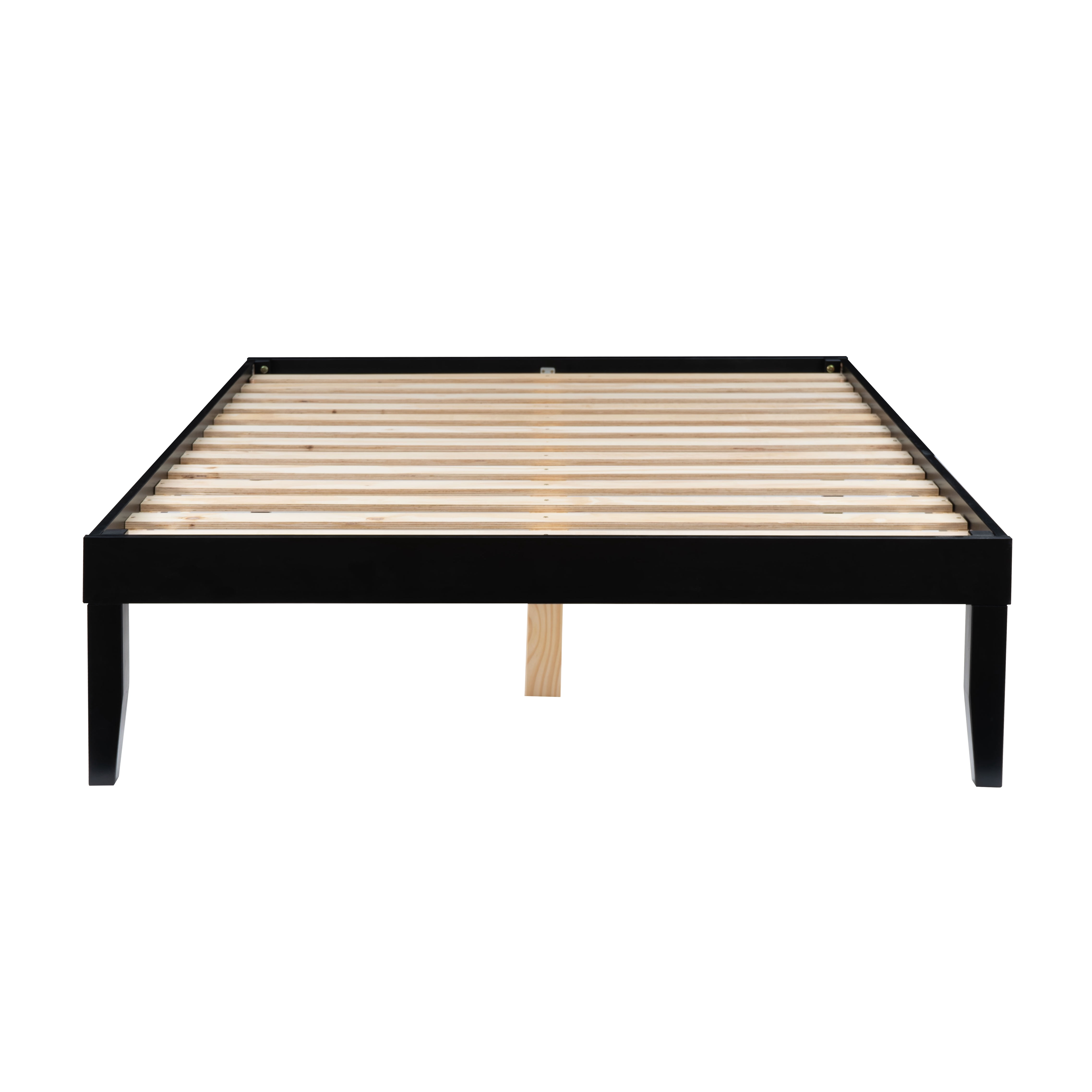 Powell Plumley 15.75" High Low Profile Platform Bed Frame, Full, Black