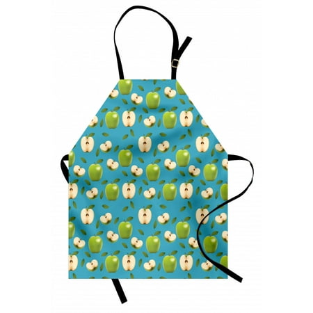 

Apple Apron Fresh Granny Smith Apples Raw Fruit Ornamental Harvest Winter Season Produces Unisex Kitchen Bib Apron with Adjustable Neck for Cooking Baking Gardening Apple Green Teal by Ambesonne
