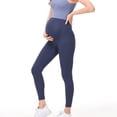 thumbnail image 3 of SWSMCLT Women's Yoga Leggings Maternity High Waisted Trousers Yoga Pants Workout Spandex Running Ankle Summer Grey Blue Small, 3 of 4