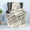 thumbnail image 4 of High Heels Soft Flannel Fleece Blanket, Different Feminine Shoes on Shelves Love Shopping Grunge Backdrop Sketch, Cozy Plush for Indoor and Outdoor Use, 70" x 90", Dark Brown Ivory, by Ambesonne, 4 of 5