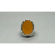 Aqeeq Yemeni Aqeeq Ring Handmade Ring Yellow Agate Ring Sterling Silver 925