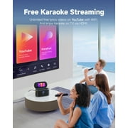 Ikarao Karaoke Machine with Screen, 2 Wireless Mics, 280W Peak Power, Portable Speaker for Music Party