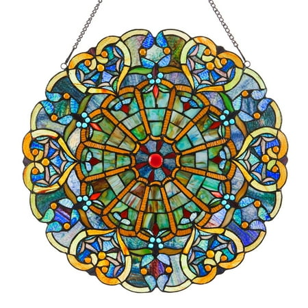 River of Goods Stained Glass Webbed Heart Window Panel