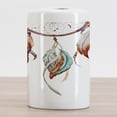 thumbnail image 2 of Feather Ceramic Toothbrush Holder, Watercolor Dream Catcher Inspirations Traditional, Decorative Versatile Countertop for Bathroom, 4.5" X 2.7", Burnt Sienna Seafoam, 2 of 4