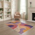 thumbnail image 2 of ODIKA 4'x6' Warm Pastel Tones Marble Abstraction Washable Area Rug Contemporary Fluid Design with Curves for Dorm Room, Small Living Stain Resistant Low Profile, Easy Care, 2 of 7
