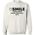 thumbnail image 2 of OXI Crewneck Sweatshirt - Smile It Make People, Basic Casual Sweatshirts for Men's and Women Fleece Sweatshirt Long Sleeve - White 2X-Large, 2 of 2