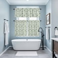 thumbnail image 3 of Green Leaves Kitchen Curtains Sets for Windows 24 Inch Length, Pastoral Rustic Botanical Plant Watercolor Rod Pocket Window Treatments Tier Curtains and Valances Set for Bedroom/Bathroom, 3 of 8