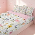thumbnail image 2 of Erosebridal Cartoon Flower Zipper Full Size Comforter Sets with Fitted Sheet and 2 Pillowcases, Kawaii Floral Zipper Bedding Set, Pink Reversible, Soft Pastel, Pink Reversible, 2 of 7