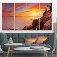 thumbnail image 1 of Bass Harbor Head Lighthouse Panorama - Modern Seascape Canvas Artwork, 1 of 3