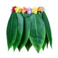 thumbnail image 2 of Falda hawaiana de hierba con hojas de Hula, collares, pulseras, diadema, suministros para fiesta Luau (5 unidades), color verde, 2 of 5