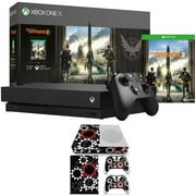 Microsoft Xbox One X Bundle 1 TB Console with Tom Clancy's The Division 2 (CYV-00255) + Vinyl Skin Sticker Cover Decal for Microsoft Xbox One S Console and Controllers