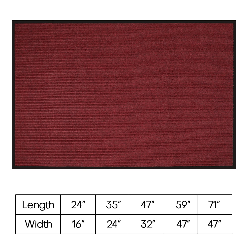 ANMINY Front Doormat Entrance Shoe Mat Waterproof PVC Non Slip Rug Outdoor Indoor,16"x24" Burgundy