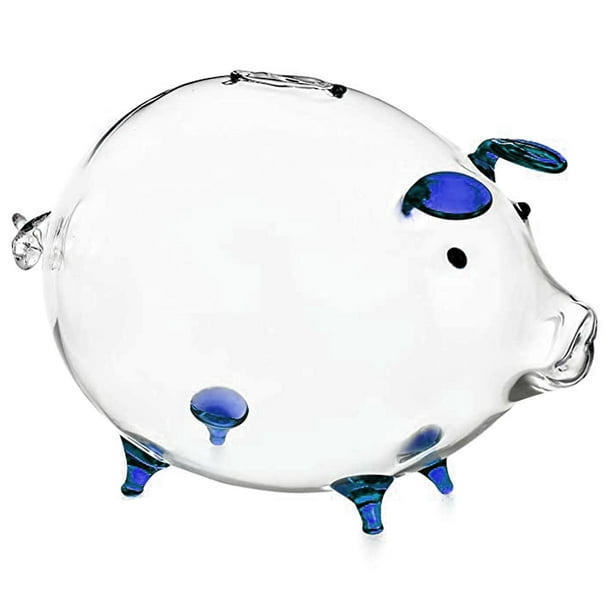 Hucha de cerdo, cajas de dinero, caja de ahorro de monedas, bonito recuerdo de cristal transparente, nacimiento