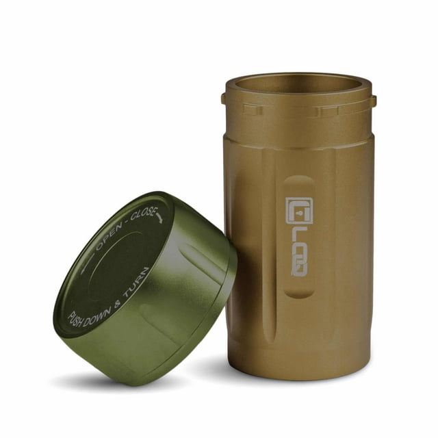 Corloq EDC120 Accessoire de Pochette Molle de Rangement Tactique Robuste, Compacte et Étanche, Zytel Haute Résistance, Corps Beige, Capuchon Vert