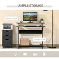 thumbnail image 4 of HOMCOM 39" Compact Computer Desk, Industrial Z-Shaped Writing Desk with Monitor Shelf and Storage, Workstation for Home Office, Black, 4 of 9