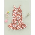thumbnail image 2 of Boiiwant Toddler Baby Girls Valentine’s Day Jumpsuit Sleeveless Square Neck Heart Print Suspender Flare Pants Spring Cute Overalls 12M-5T, 2 of 9