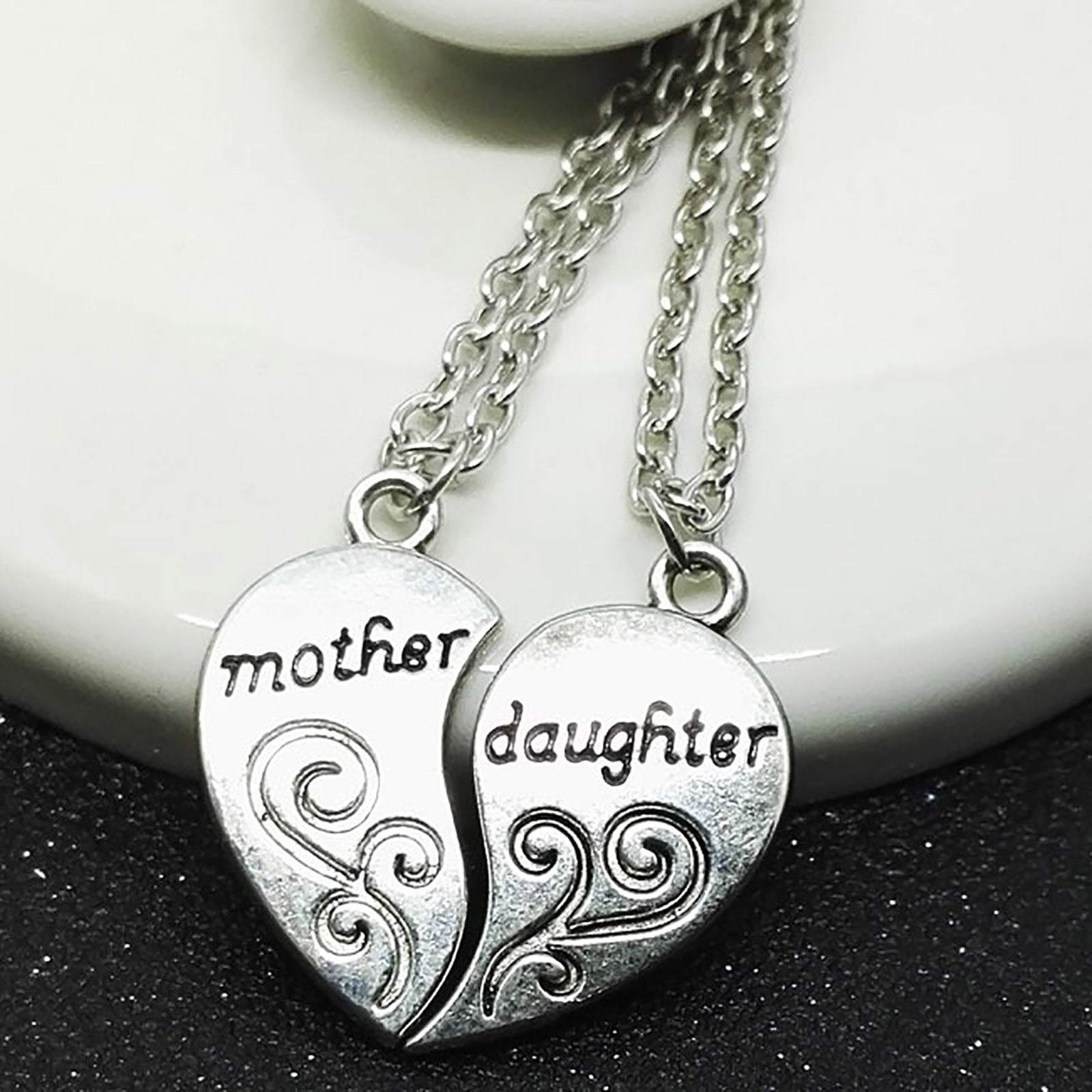 Mother Daughter Heart Necklace Set - Auswara