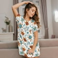 thumbnail image 3 of Daiia Various Turtle Print Women's Nightshirt Soft Nightgowns for Women Short Sleeve dress Short-sleeved Sleepwear, 3 of 6
