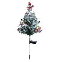 BinKFF Solar Christmas Tree, Outdoor Christmas Decorations, Xmas Tree Solar Powered, for Holiday Yard Front Porch Pathway Graveyard Cemetery Garden Patio Decoration