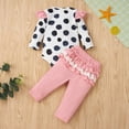 thumbnail image 3 of LAPAKIDS Newborn Baby Girl Clothes Long Sleeve Hearts printed Top +Pant 2PCS Set 0-3 Months, 3 of 5