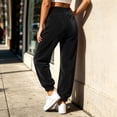 thumbnail image 5 of JOANKDMI Velour Joggers for Women Sweatpants Buttery Soft Thermal Baggy Tapered Cuffed Ankle Elastic Drawstring Waist with Pockets for Winter Lounge Athletic Track Pants, 5 of 7