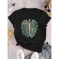 thumbnail image 1 of Men'S & Women'S Plant Skeleton T-Shirt, Casual Crew Neck, Cotton 100%, Knit Fabric, All-Season Turtle Back Bamboo Design, Regular Length, Gift for Plant Enthusiasts, 1 of 6