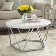 thumbnail image 2 of SEI Furniture Luna 33" Round Faux Stone Top Coffee Table in Silver, 2 of 8