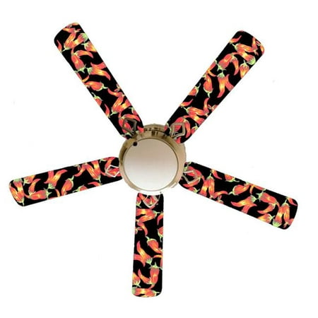 

888 Cool Fans F52-0001095 52 in. Red Hot Chili Peppers Chiles 5-Blades White Ceiling Fan with Lamp