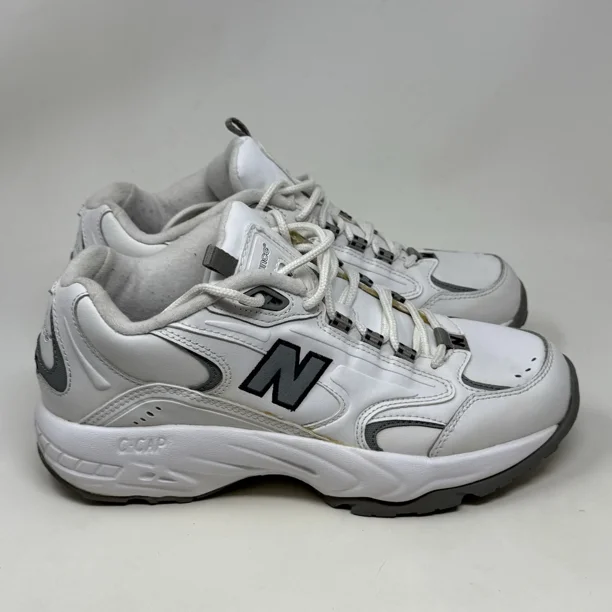 New Balance 336 Shoes Mens 9 4E Wide White Gray Leather Walking Sneakers