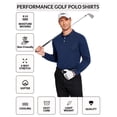 thumbnail image 2 of Pinspark Men's Long Sleeve Golf Polo Shirts Moisture Wicking Quick Dry Lightweight Collared Casual Tops, 2 of 6