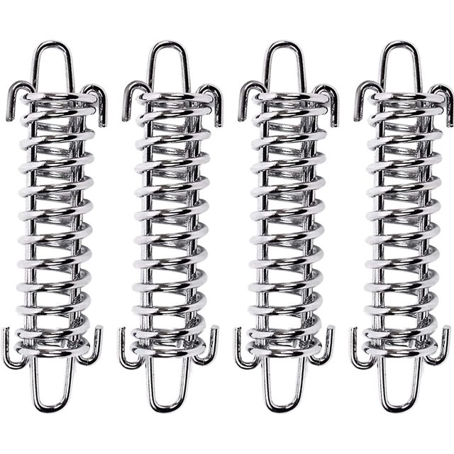 4 piezas de hebillas de resorte para carpa, resorte de acero para toldo, cuerda resistente, kit de fijación de hebilla de cuerda para carpa, tensor de vela de jardín, accesorios para carpa