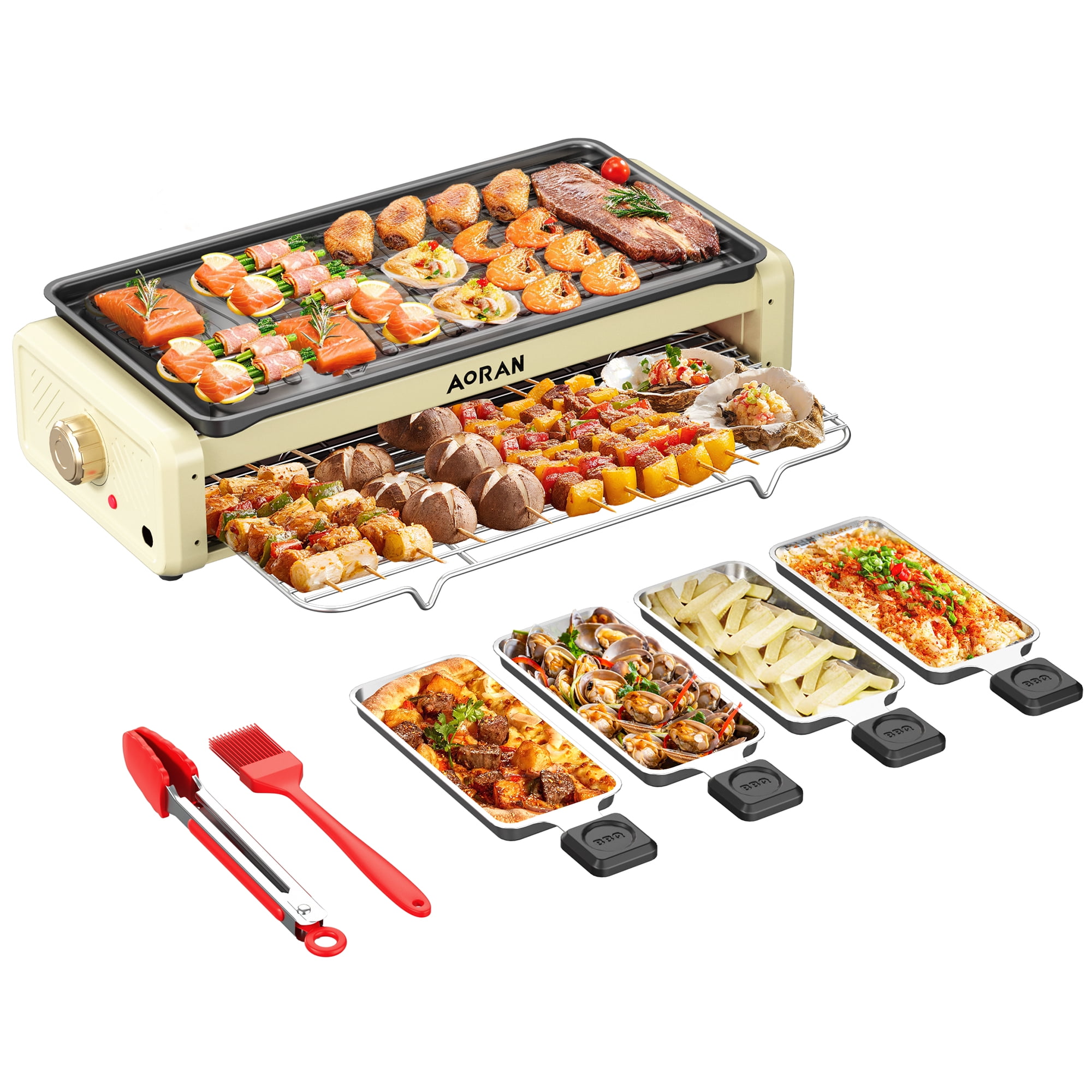 キッチン家電 Ossan GT-R AORAN KITCHEN Electric Grill, 1800W Smokeless Nonstick Indoor