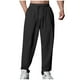 thumbnail image 2 of Pantalones largos para hombre, color liso, informales, a la moda, con cintura elástica, holgados, de poliéster, 2 of 7
