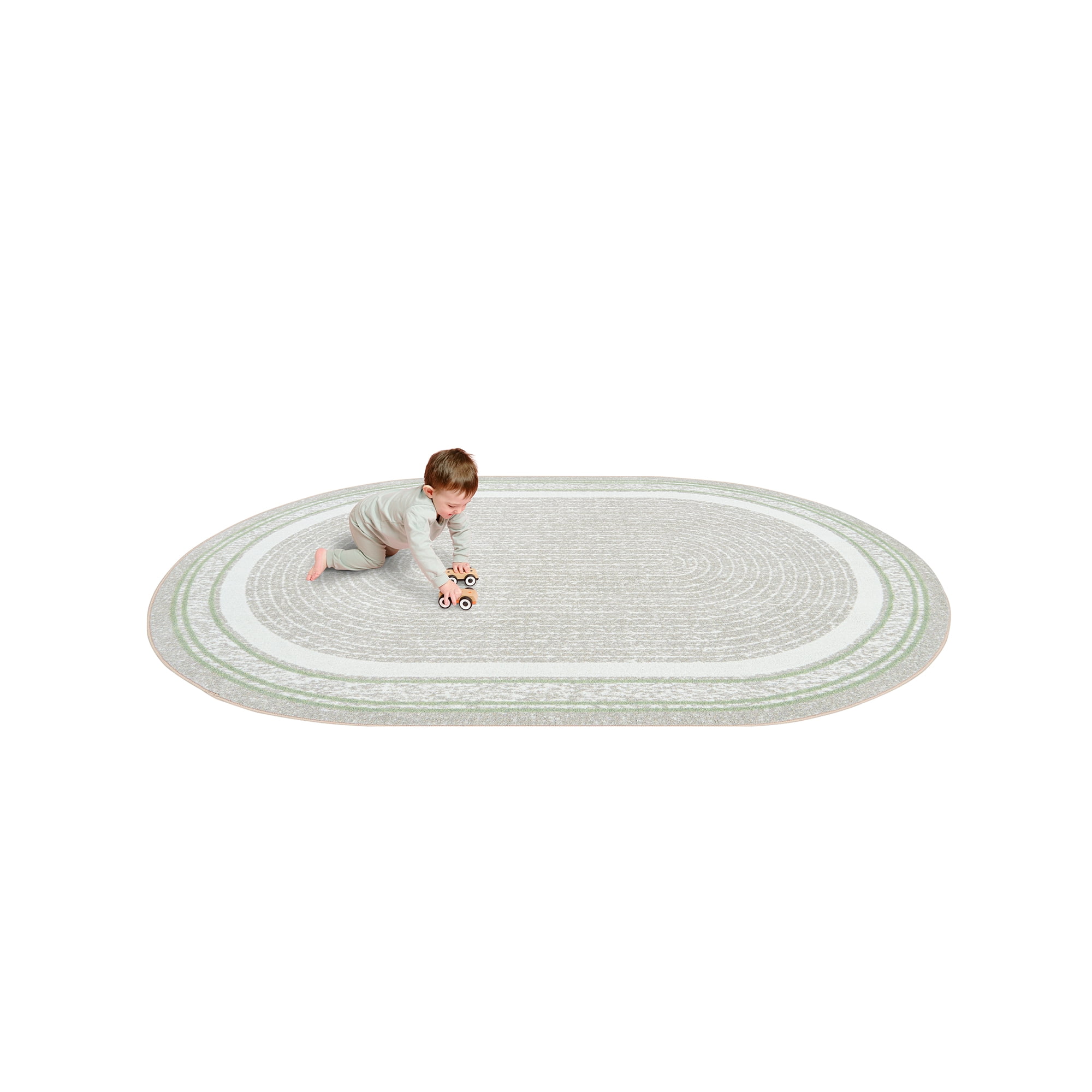 Joy Carpets Cozy Corner 3'10" x 5'4" Indoor Oval Area Rug in Color Sage