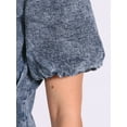 thumbnail image 5 of DARING DIVA Denim Puff Sleeve Collared Button Down Dress L Gray Blue, 5 of 6