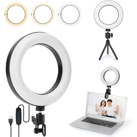 JJbaok 5'' USB Ring Light With 3200K-6500K Dimmable LED For Computer Monitor, Laptop, Phone - Ideal For Content Creation, Video Conferencing, Live Streaming, Makeup, And Selfies