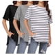 thumbnail image 1 of Camisetas de maternidad Ekouaer, 3 paquetes, manga corta, sobredimensionadas, 1 of 6